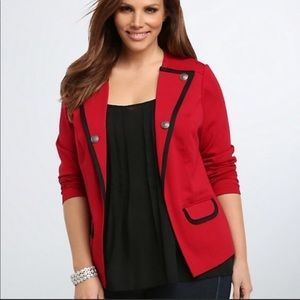 Torrid Plus size Red Military Blazer